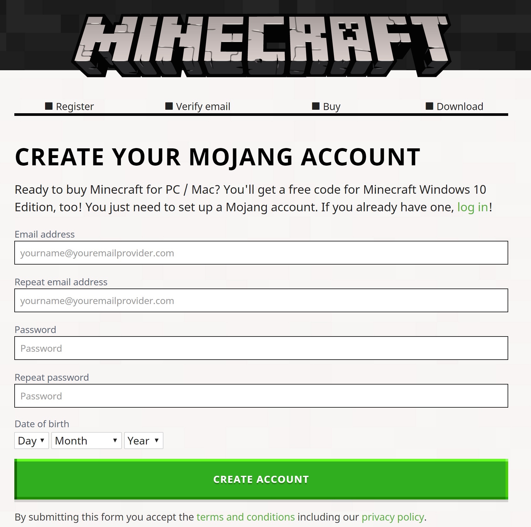 free minecraft mojang account 2019